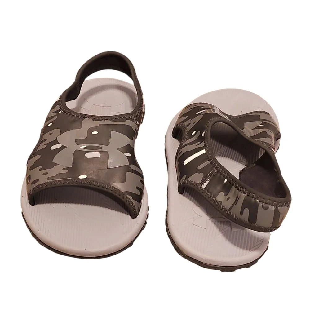 Under Armour Black/Gray/White Camo Sandals